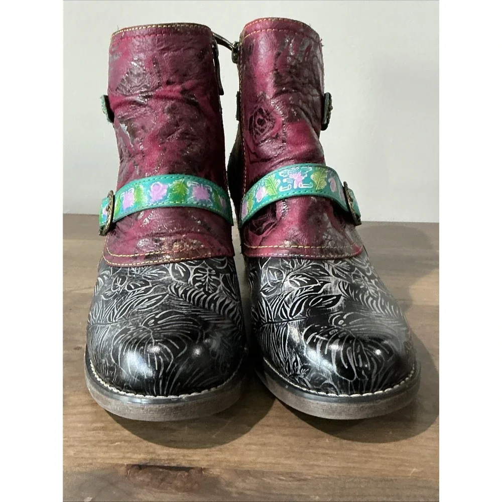 Socofy Bohemian Style Ankle Festival Boots Size  39/ US 8.5 - Picture 11 of 12